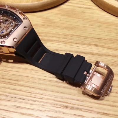 Replica RICHARD MILLE RM052 Skull Dial Miyota Automatic Rose Gold Rubber 6 Style