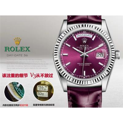 Day-Date 118139 36mm A2836 Automatic Mens Watch Best Edition TRF Fluted Bezel Cherry Index Dial  Red Leather