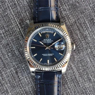 Day-Date 118139 36mm A2836 Automatic Mens Watch Best Edition TRF Stainless Steel Blue Dial  Blue Leather