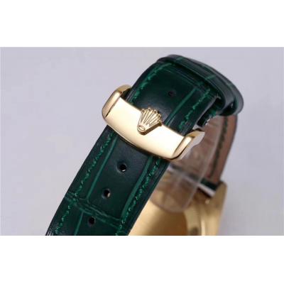 Day-Date 118138 36mm A2836 Automatic Mens Watch Best Edition TRF YG Silver Dial Diamond  Green Leather