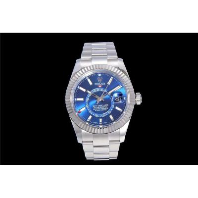 TWF Sky Dweller 326934 Blue Dial A23J Automatic Mens Watch SS Oyster Bracelet Watches Best Edition