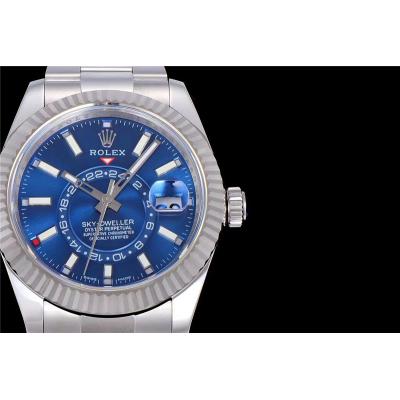 TWF Sky Dweller 326934 Blue Dial A23J Automatic Mens Watch SS Oyster Bracelet Watches Best Edition