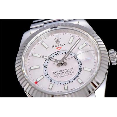 TWF Sky Dweller 326934 White Dial A23J Automatic Mens Watch SS Oyster Bracelet Watches Best Edition