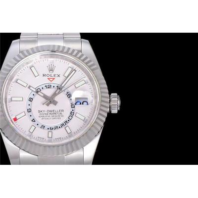 TWF Sky Dweller 326934 White Dial A23J Automatic Mens Watch SS Oyster Bracelet Watches Best Edition