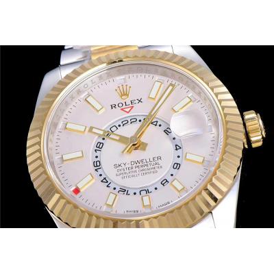 TWF Sky Dweller 326933 White Dial A23J Automatic Mens Watch Two Tone YG SS Oyster Bracelet Best Edition