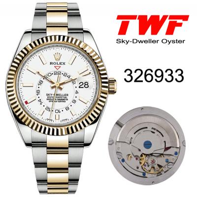 TWF Sky Dweller 326933 White Dial A23J Automatic Mens Watch Two Tone YG SS Oyster Bracelet Best Edition