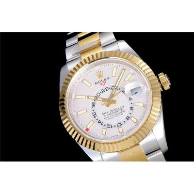 TWF Sky Dweller 326933 White Dial A23J Automatic Mens Watch Two Tone YG SS Oyster Bracelet Best Edition