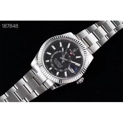 NOOB Sky-Dweller 326934  A9001 Automatic Mens Watch Black Dial SS Oyster Bracelet Best Edition