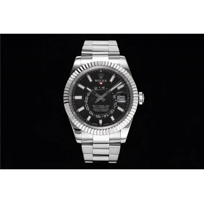 NOOB Sky-Dweller 326934  A9001 Automatic Mens Watch Black Dial SS Oyster Bracelet Best Edition