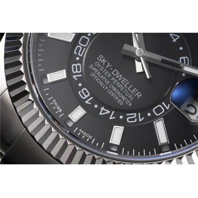 NOOB Sky-Dweller 326934  A9001 Automatic Mens Watch Black Dial SS Oyster Bracelet Best Edition