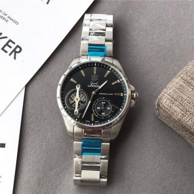 Replica TAG34 Carrera P3001 Mechanical Hand-Winding Black White Stainless Steel Bracelet 4 Styles