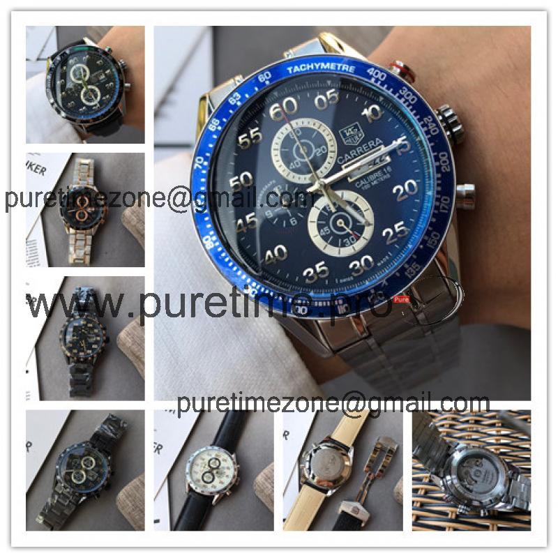 Replica Tag36 Carrera Quartz Chronograph Stainless Steel Bracelet Leather 6 Styles