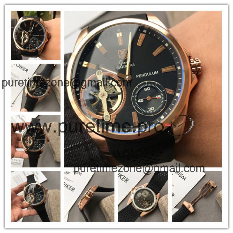 Replica TAG37 Carrera P3001 Mechanical Hand-Winding Black Dial Rubber