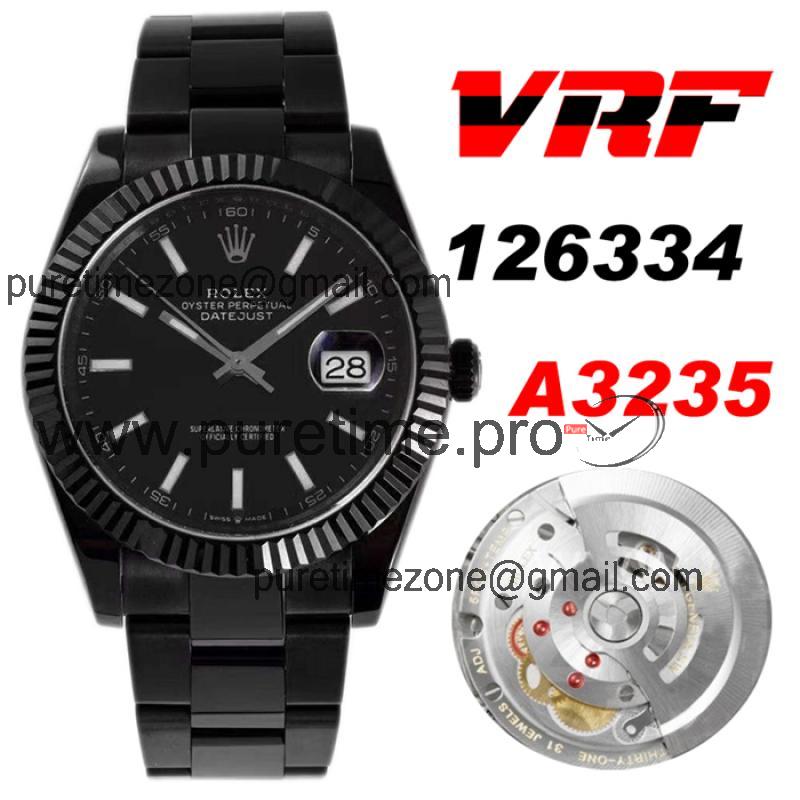 VRF DateJust 41 126334 VR3235 Automatic Mens Watch PVD Steel All Black Stick Oyster Best Edition