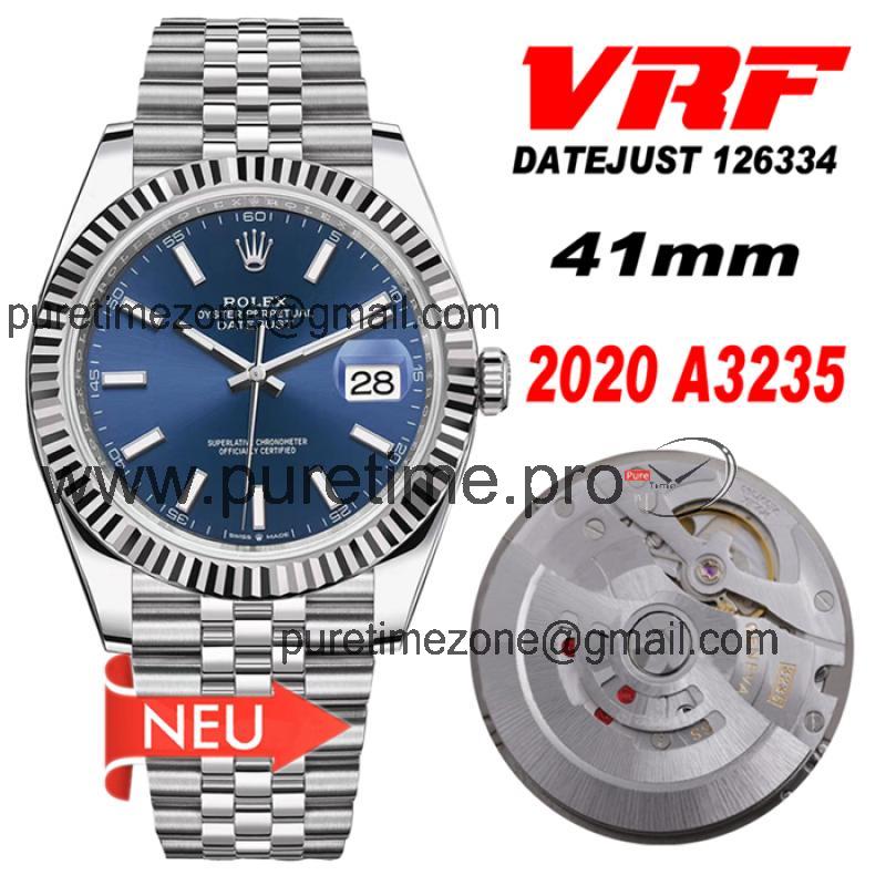 VRF DateJust 41 126334  VR3235 Automatic Mens Watch 904L Steel Blue Dial Jubilee Bracelet Best Edition