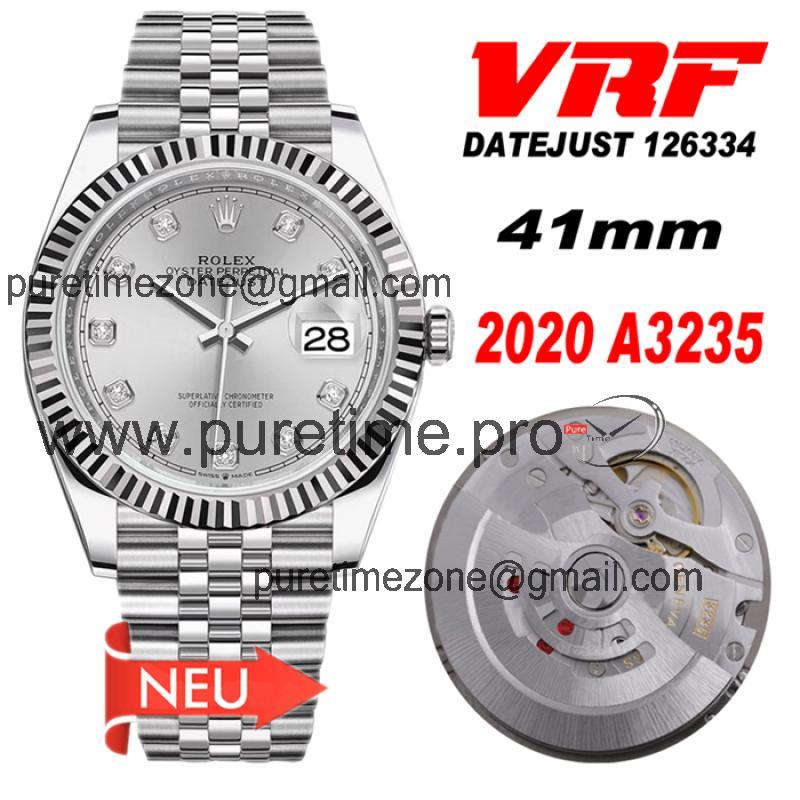 VRF DateJust 41 126334 VR3235 Automatic Mens Watch 904L Steel Silver Dial Jubilee Bracelet Best Edition