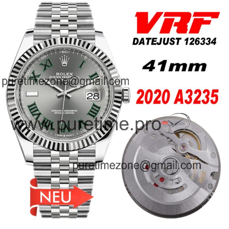 VRF DateJust 41 126334 VR3235 Automatic Mens Watch 904L Steel Gray Dial Jubilee Bracelet Best Edition