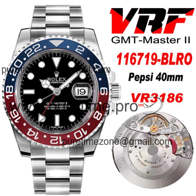 VRF V3 GMT-Master II 116710 VR3186 Automatic Mens Watch Pepsi Red/Blue Ceramic 904L Oystersteel Bracelet Best Edition