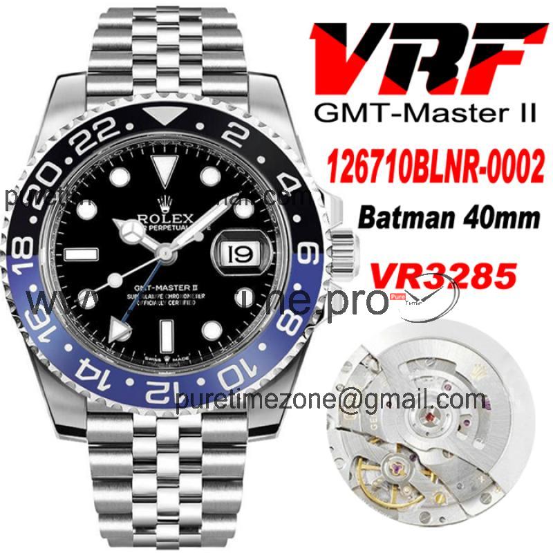 VRF V3 GMT-Master II 126710 VR3285 Automatic Mens Watch Black/Blue Ceramic Batman 904L Jubilee Bracelet Best Edition