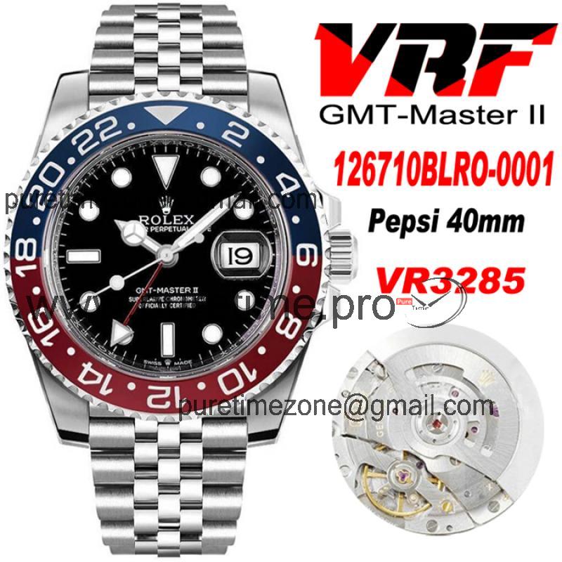 VRF V3 GMT-Master II 126710 VR3285 Automatic Mens Watch Red/Blue Ceramic Pepsi 904L Jubilee Bracelet Best Edition