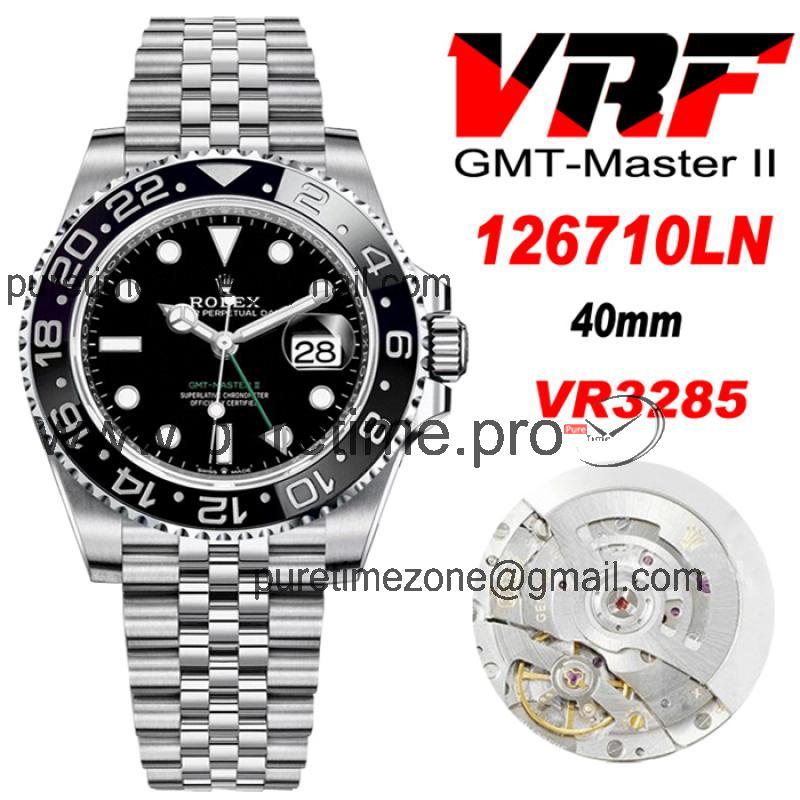 VRF V3 GMT-Master II 126710 VR3285 Automatic Mens Watch Black Ceramic 904L Jubilee Bracelet Best Edition