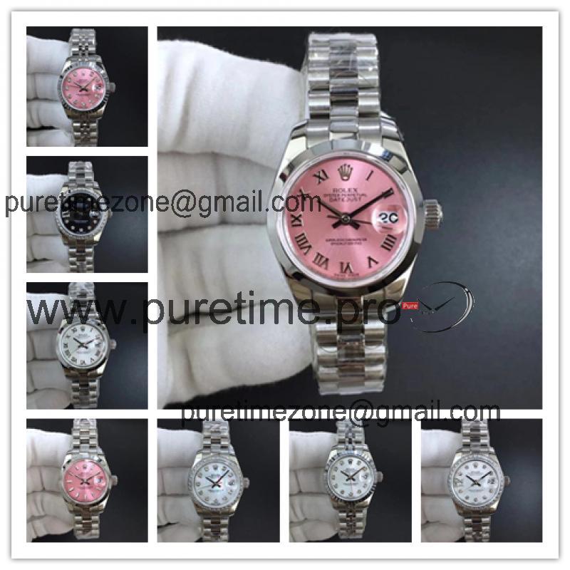 TWF Datejust 28mm A2671 Automatic Womens Watch Pink Jubilee Bracelet Best Edition