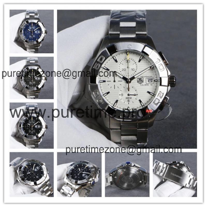 Replica Aquaracer Japan vk Quartz Mens Watch White Dial SS Bracelet