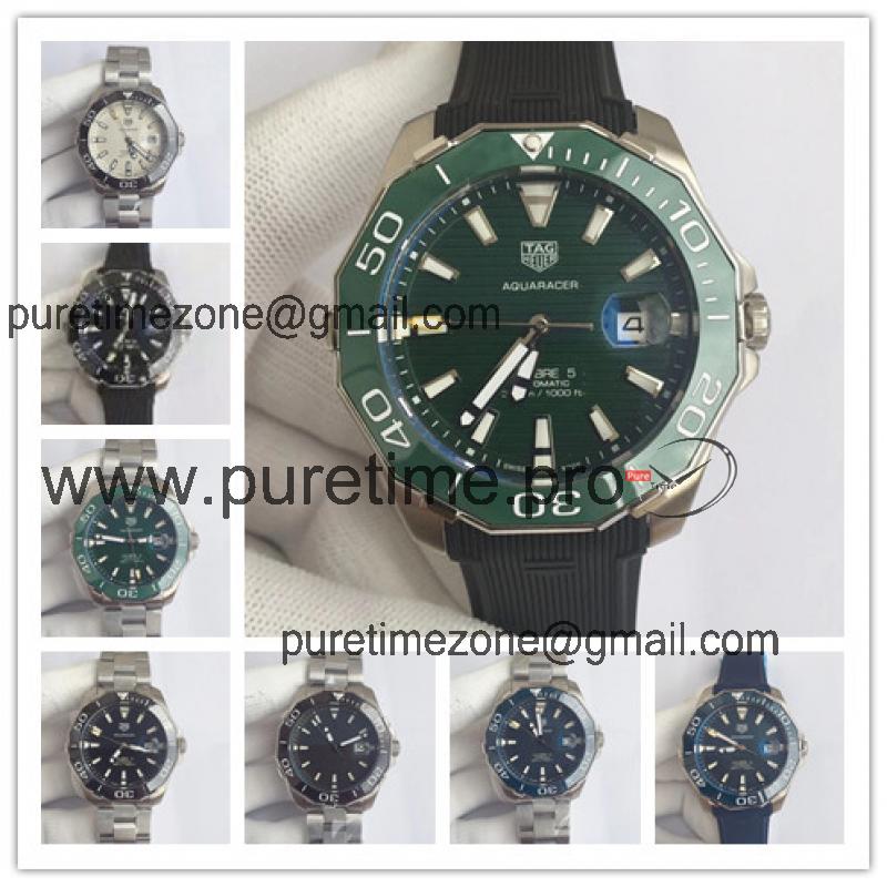 Replica Aquaracer Seagull Automatic Mens Watch Green Dial Rubber Strap