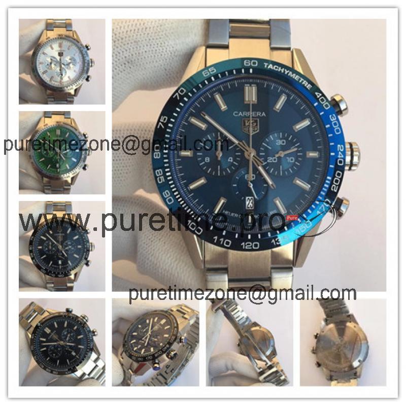 Replica Carrera Japan Quartz chronograph Mens Watch Blue Dial Stainless steel A