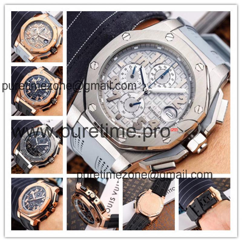 Royal Oak Japan vk Quartz chronograph Mens Watch Gray Dial  Rubber Strap C04