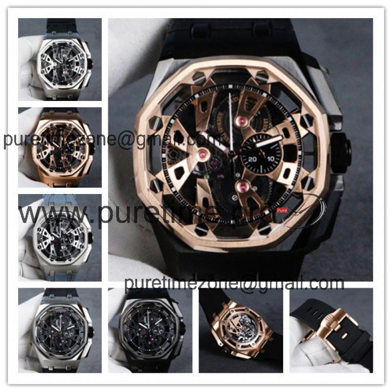 Royal Oak Offshore Japan  Quartz chronograph Mens Watch Skeleton Dial Rubber Strap C08