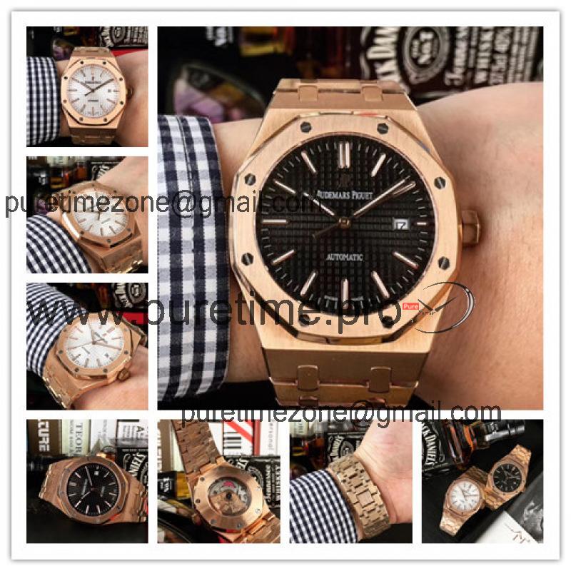 Royal Oak A21J Automatic Movement  Mens Watch Black Dial Rose Gold C E18