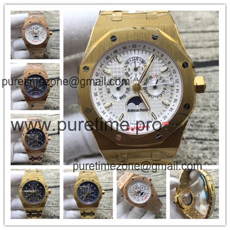 Royal Oak A21J Automatic Movement   Mens Watch White Dial  Yellow Gold A E41