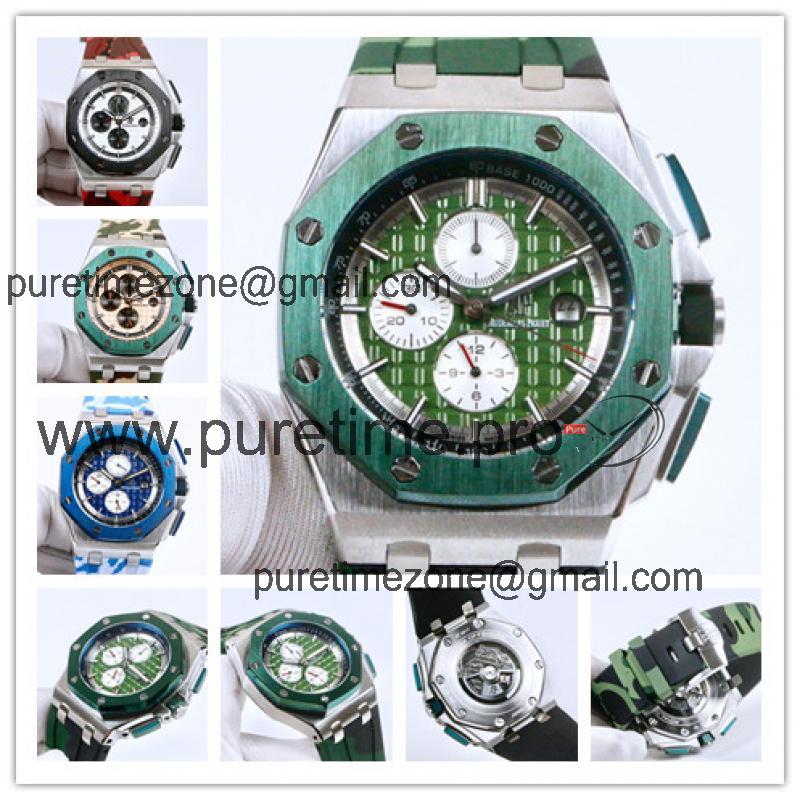 Replica  Royal Oak Offshore A21J Automatic Movement   Mens Watch Green Dial Rubber Strap A E62