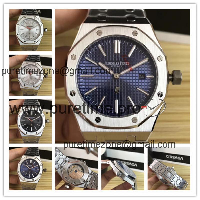 Replica  Royal Oak  A21J Automatic Movement   Mens Watch  Blue Dial  Stainless steel E79