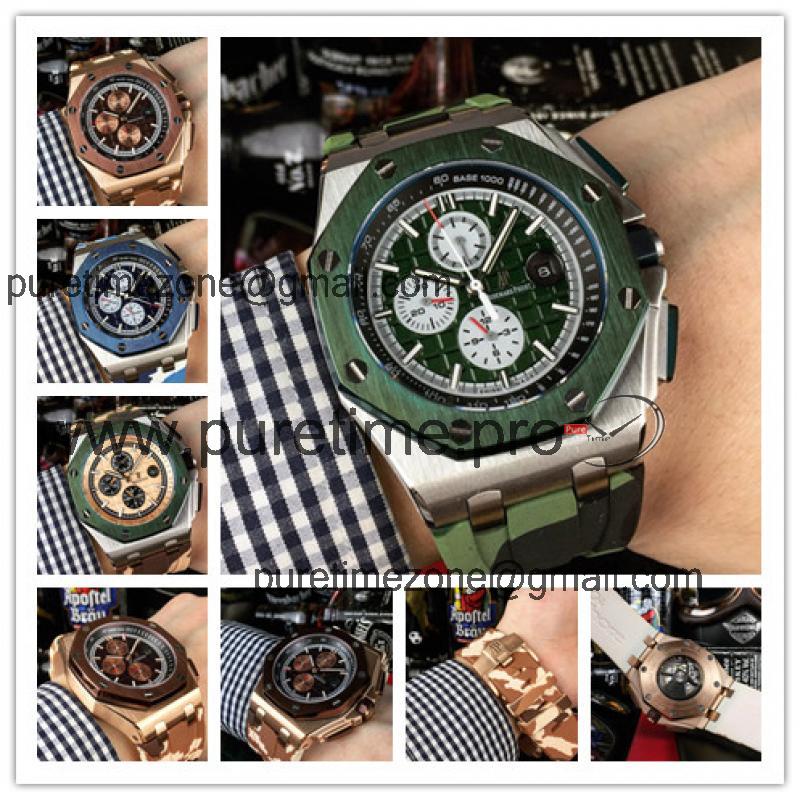 Replica  Royal Oak Offshore  A3126 Automatic Movement Mens Watch  Green Dial Rubber Strap B E84