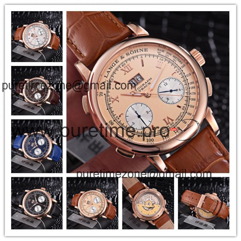 Replica Gig Dage Datograph 403.035 Automatic Mens Watch Rose Gold Brown Leather