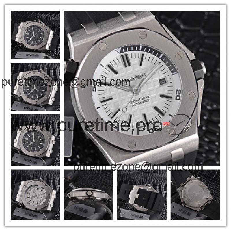 Replica  Royal Oak  A21J Automatic Movement  Mens Watch White Dial Rubber Strap E89