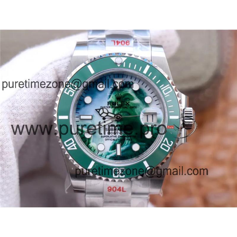 ROF Submariner Date Blaken "Hulk" A2836 Automatic Mens Watch 904L Steel Bracelet Best Edition