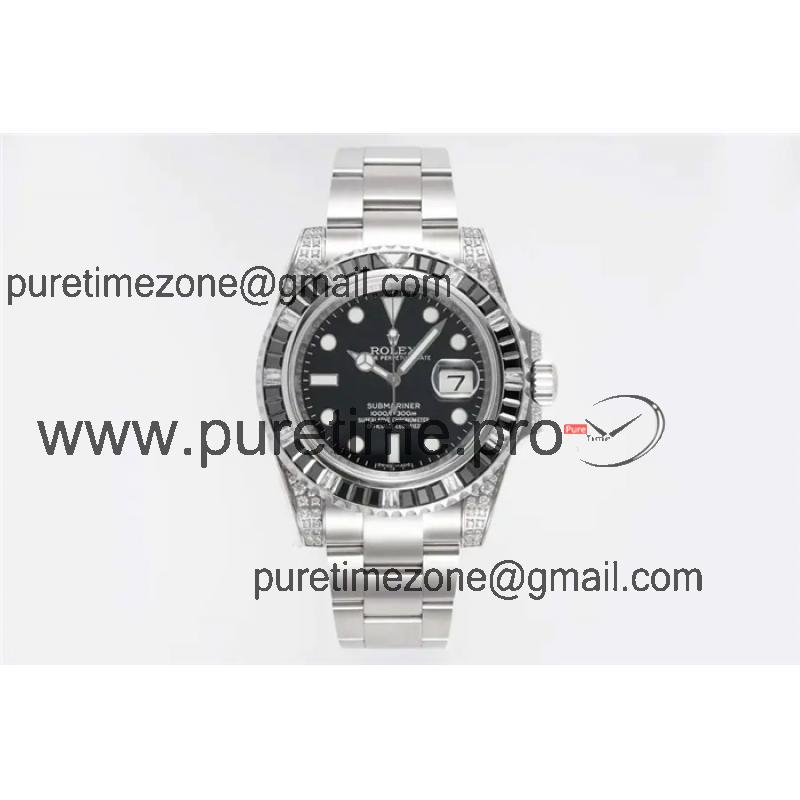 ROF 116610 Submariner A2836 Automatic Mens Watch Diamond Bezel Black Dial 904L Steel Case Bracelet Best Edition