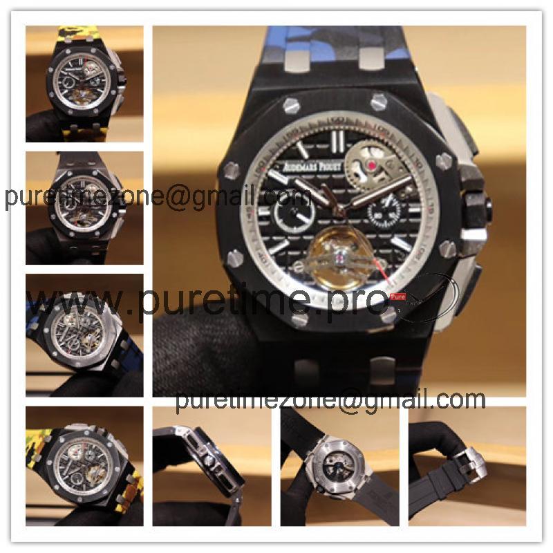 Replica  Royal Oak Offshore  A21J Automatic Movement Mens Watch Black Dial Rubber Strap E106