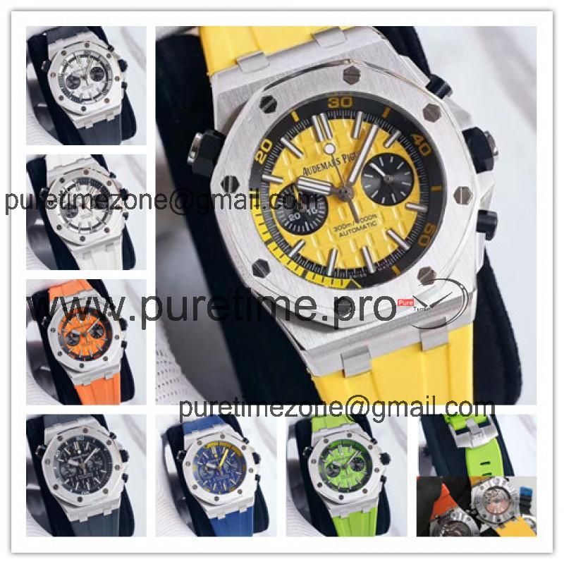 Replica  Royal Oak  A21J Automatic Movement Mens Watch Yellow Dial Rubber Strap E115