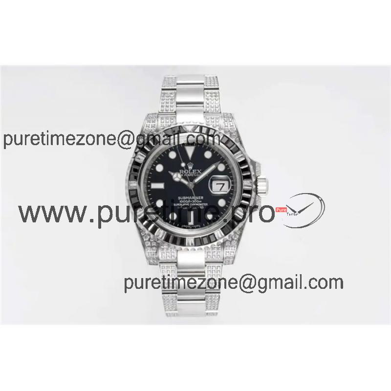 ROF 116610 Submariner A2836 Automatic Mens Watch Black Dial 904L Steel Diamond Bezel And Bracelet Best Edition