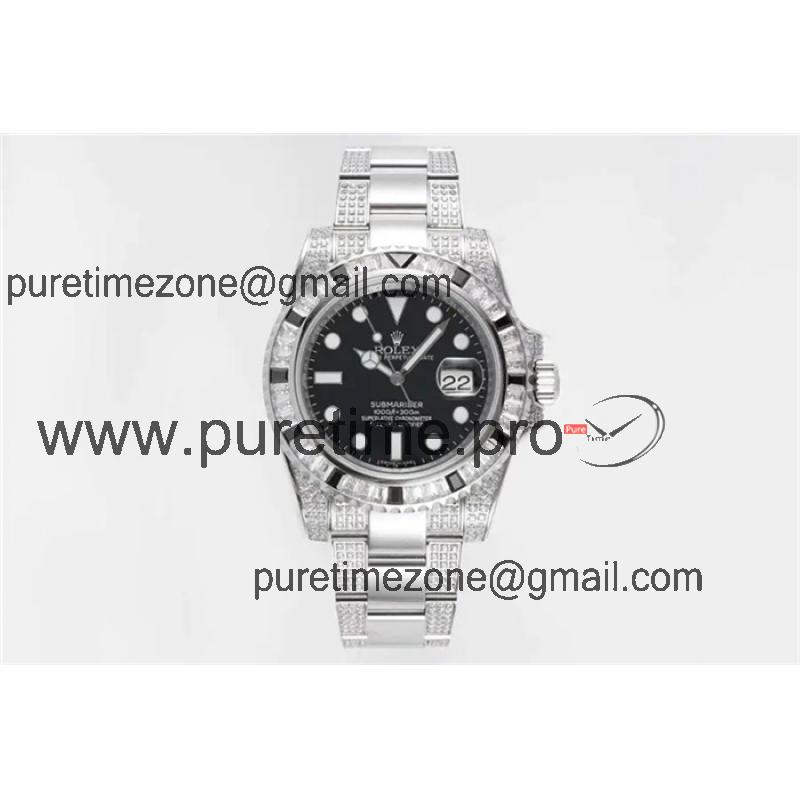 ROF 116610 Submariner A2836 Automatic Mens Watch Black Dial 904L Steel Diamond Bezel And Bracelet Best Edition