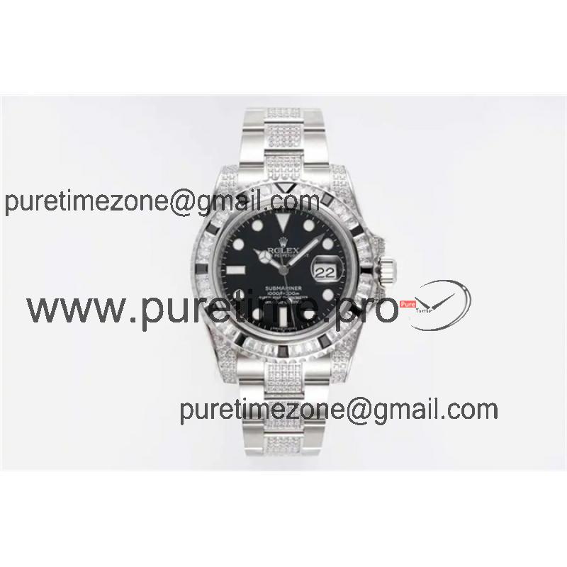 ROF 116610 Submariner A2836 Automatic Mens Watch Black Dial 904L Steel Diamond Bezel And Bracelet Best Edition