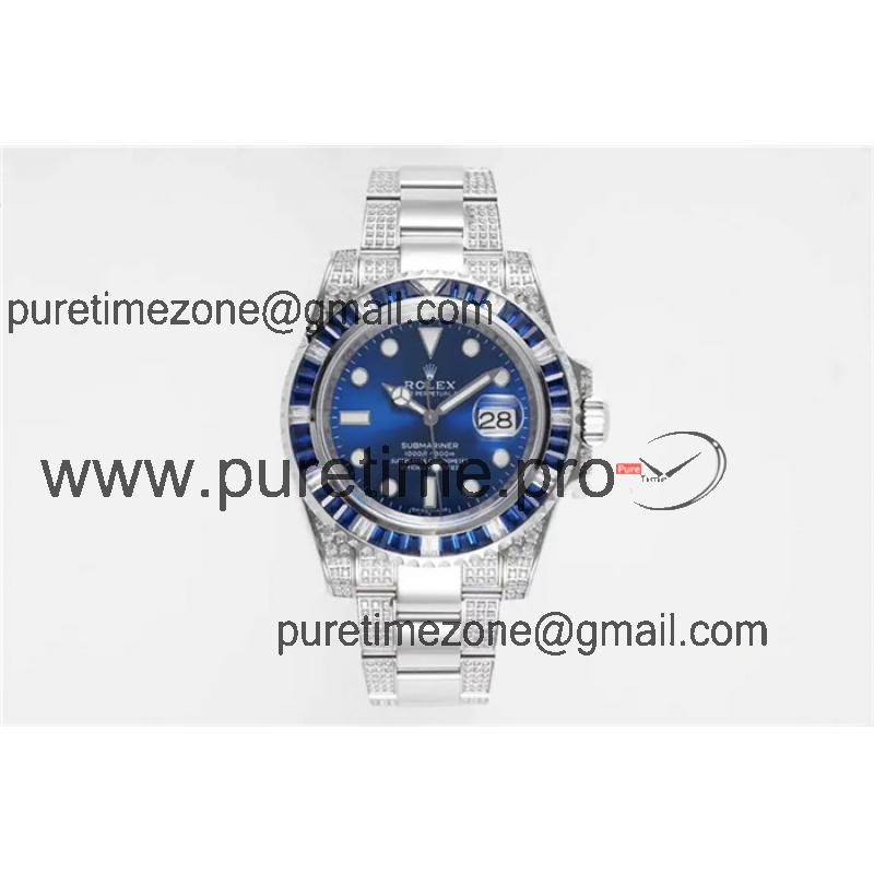 ROF 116610 Submariner A2836 Automatic Mens Watch Blue Dial 904L Steel Diamond Bezel And Bracelet Best Edition