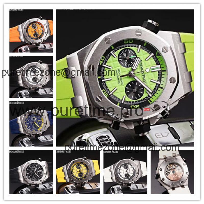 Replica Royal Oak  A21J Automatic Movement Mens Watch Green Dial Rubber Strap  E120