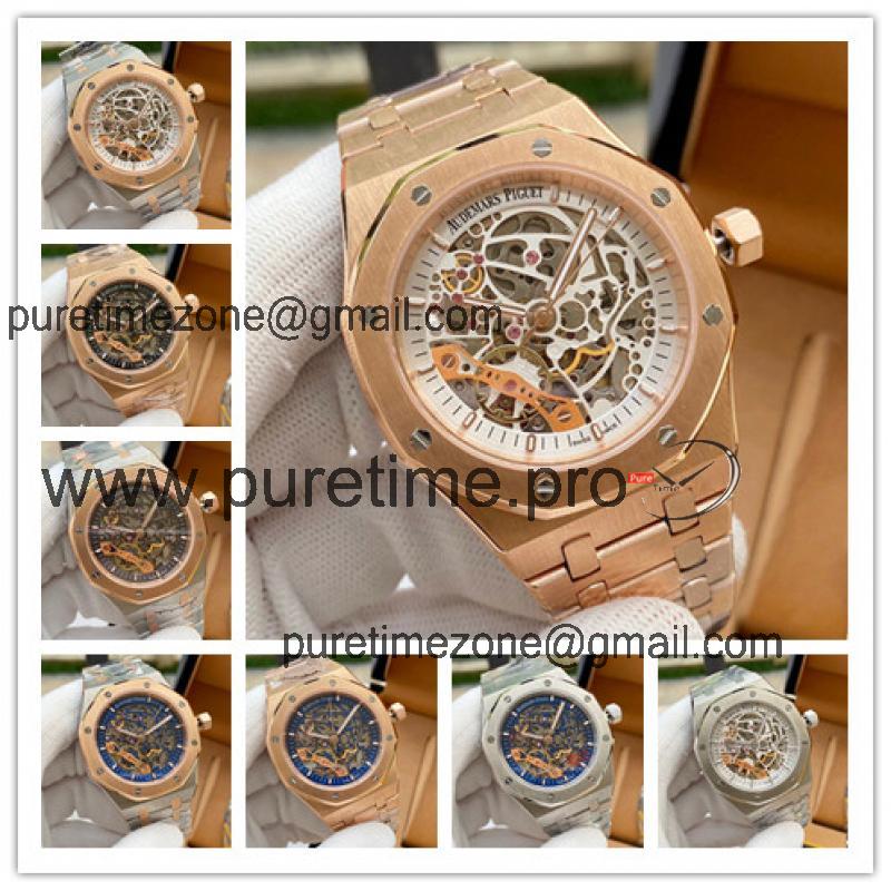 Replica Royal Oak  A21J Automatic Movement Mens Watch Skeleton Dial Rose Gold E126