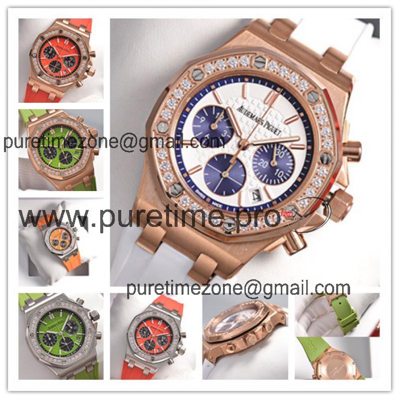 Replica Royal Oak Offshore A21J Automatic Movement Womens Watch White Dial Rubber Strap B E127