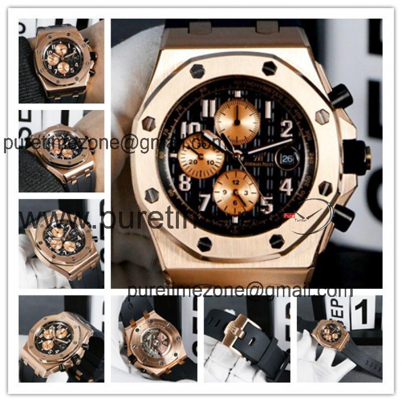 Replica Royal Oak Offshore A21J Automatic Movement Mens Watch Black  Dial Rubber Strap  E132